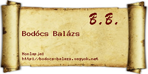 Bodócs Balázs névjegykártya