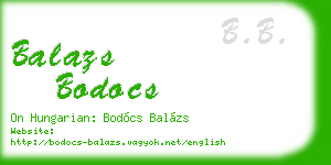 balazs bodocs business card